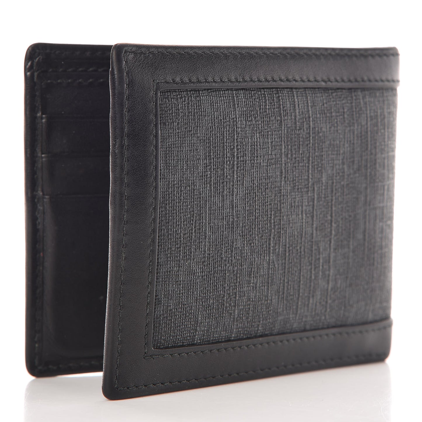 GG Supreme Monogram Bi-Fold Wallet Black Grey