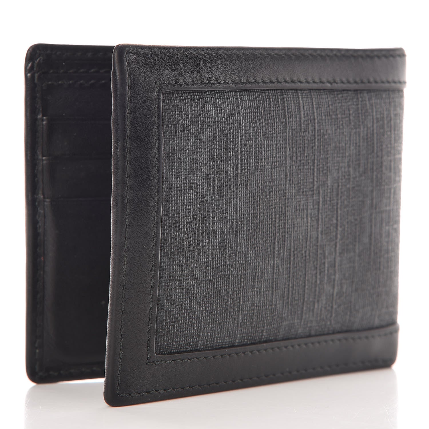 Gucci GG Supreme Monogram Bi-Fold Wallet Black Grey 3 of 8