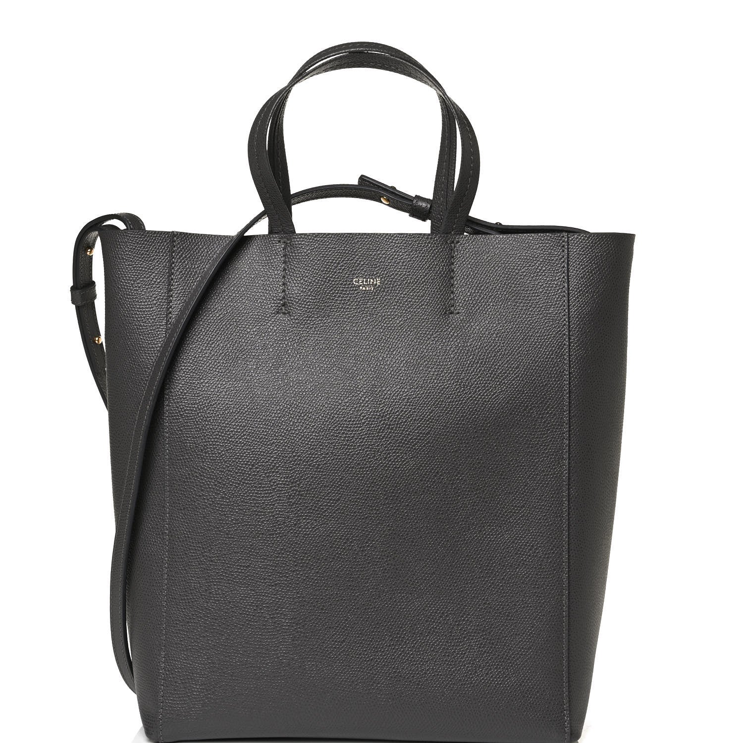 Celine Grained Calfskin Small Vertical Cabas Black 8 of 13