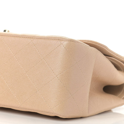 Chanel Iridescent Caviar Quilted Jumbo Double Flap Beige 10 of 14