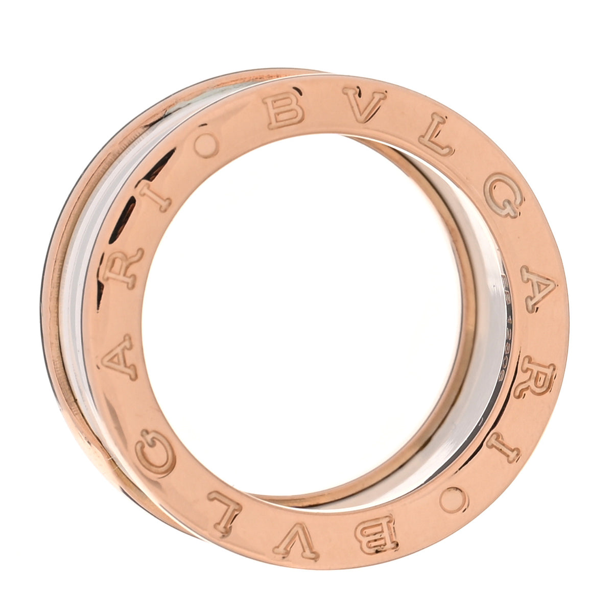 Bulgari 18K Rose Gold White Ceramic B.Zero1 Four-Band Ring 53 6.5 6 of 7