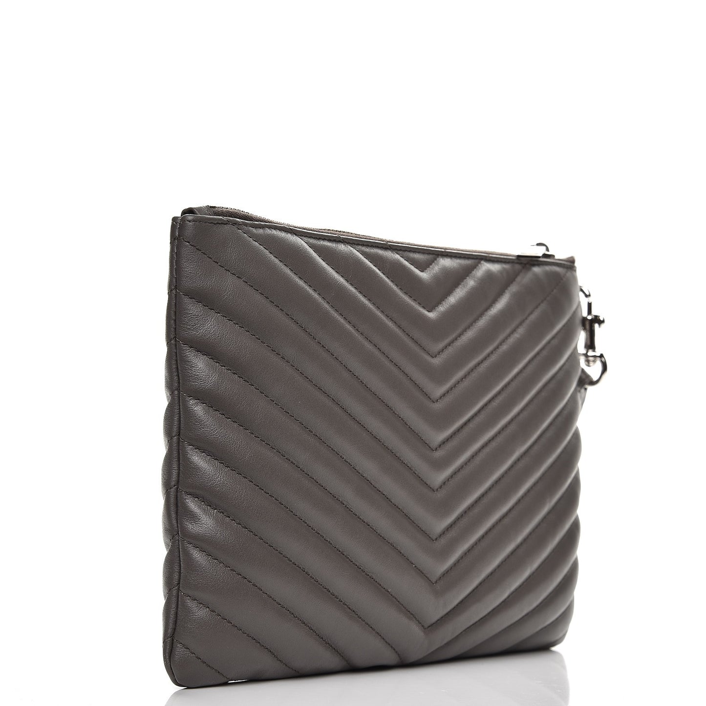 Calfskin Matelasse Chevron Monogram A5 Wristet Earth