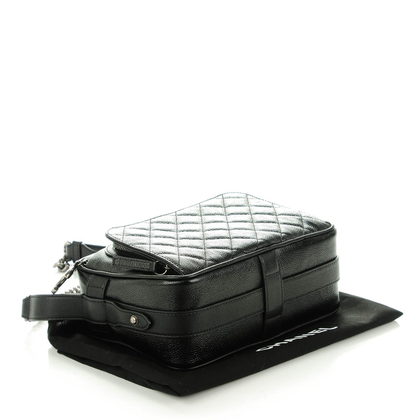 Caviar Quilted Medium Business Trip Camera Case Black