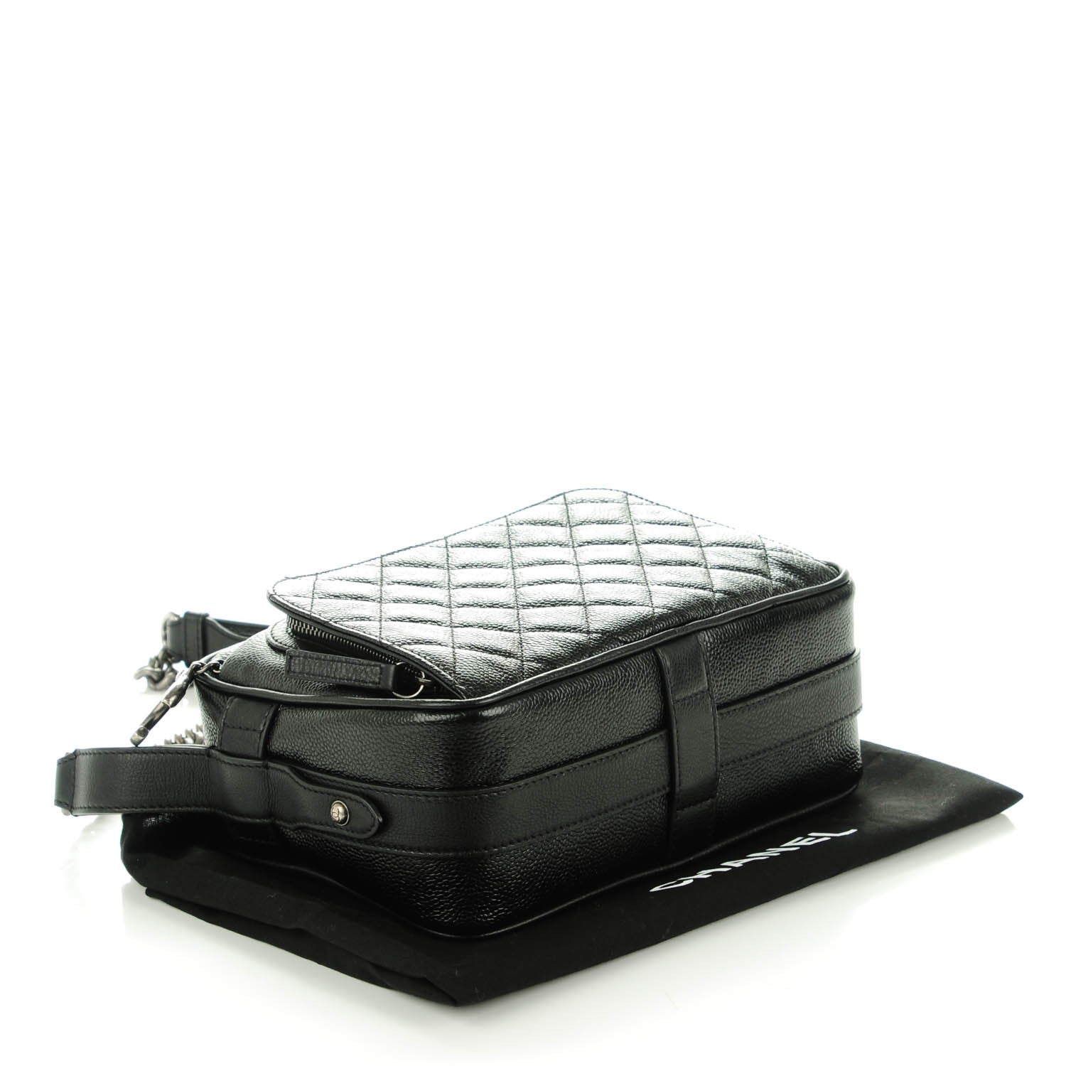 Chanel Caviar Quilted Medium Business Trip Camera Case Black 4 of 7