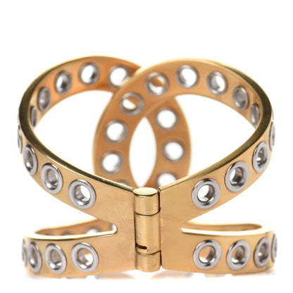 Chanel Metal Rivet Logo Cuff Gold 3 of 5