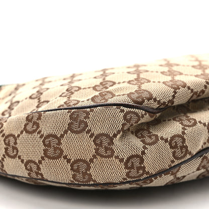 Gucci Monogram Web Medium Half Moon Hobo Dark Brown 9 of 16