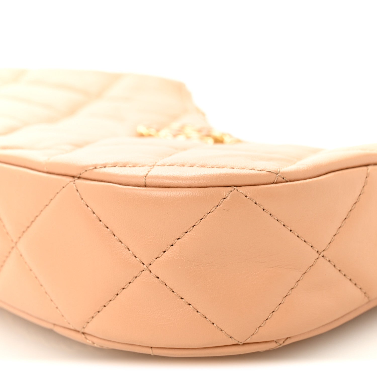 Chanel Crumpled Calfskin Quilted Braided CC Hobo Beige 10 of 11