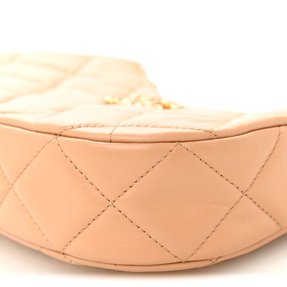 Chanel Crumpled Calfskin Quilted Braided CC Hobo Beige 10 of 11