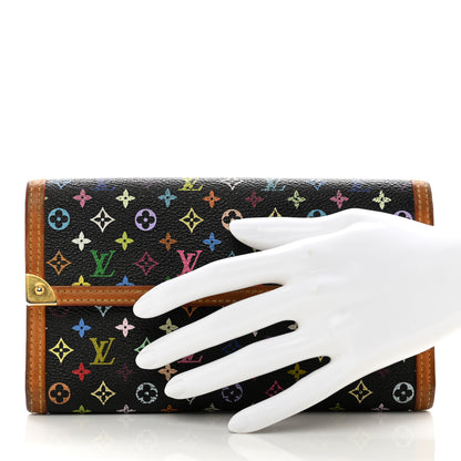 Louis Vuitton Monogram Multicolor Porte Tresor International Wallet Black 2 of 11