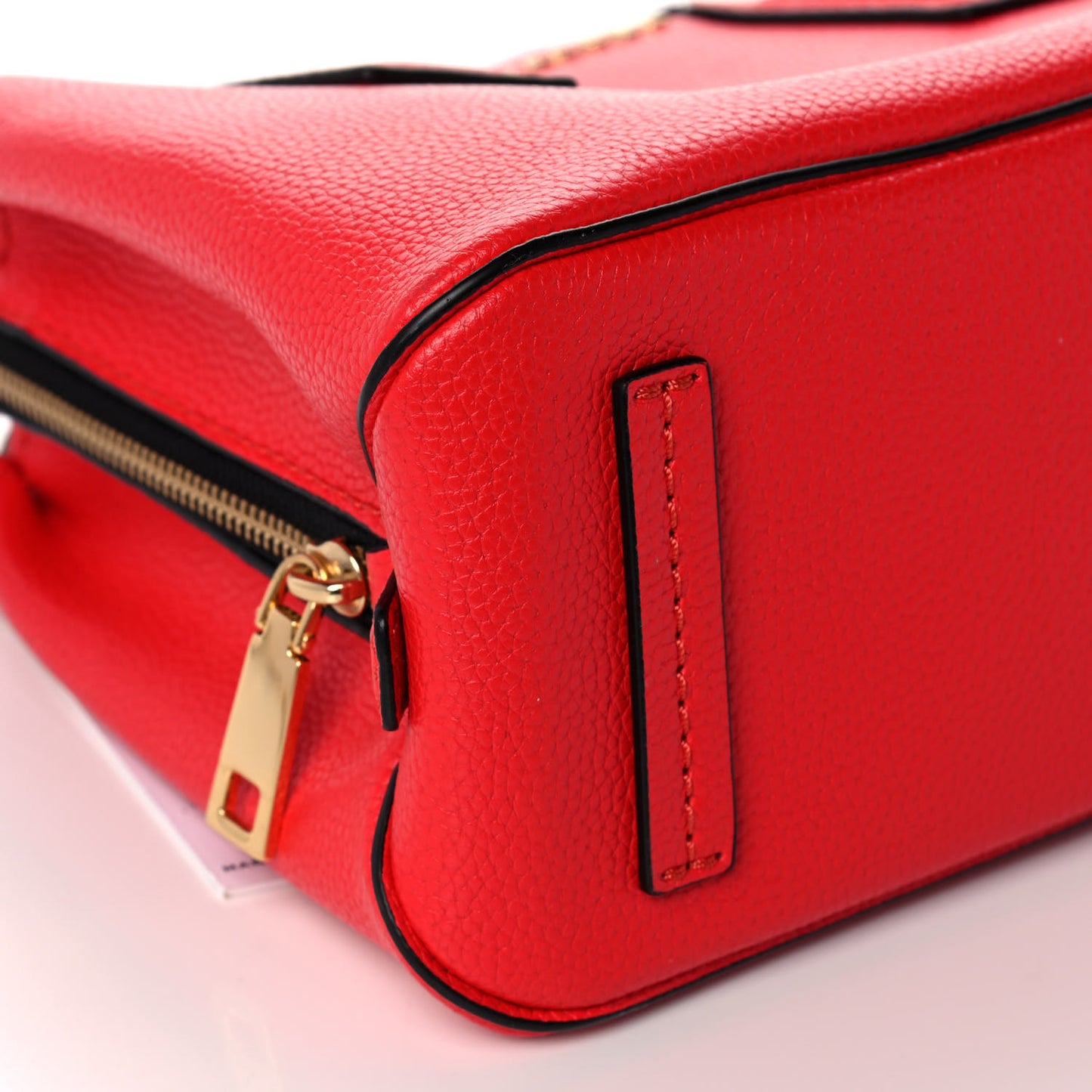 Pebbled Calfskin Gotham Bauletto Satchel Red