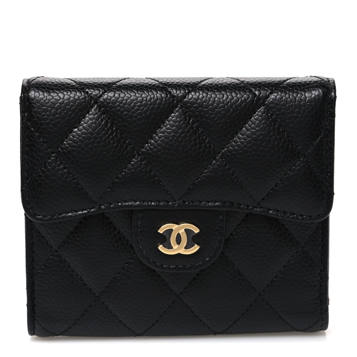 Chanel Caviar Quilted Compact Flap Wallet Black 1 of 8