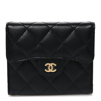 Chanel Caviar Quilted Compact Flap Wallet Black 1 of 8