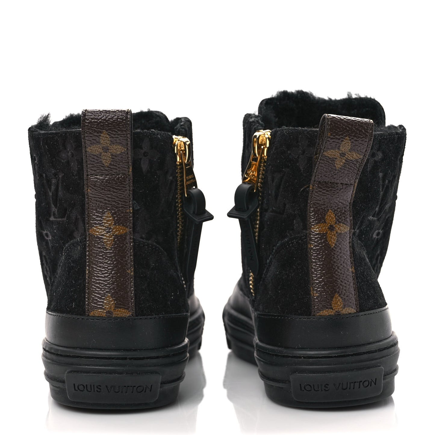 Suede Monogram Stellar Sneaker Boots 35 Black