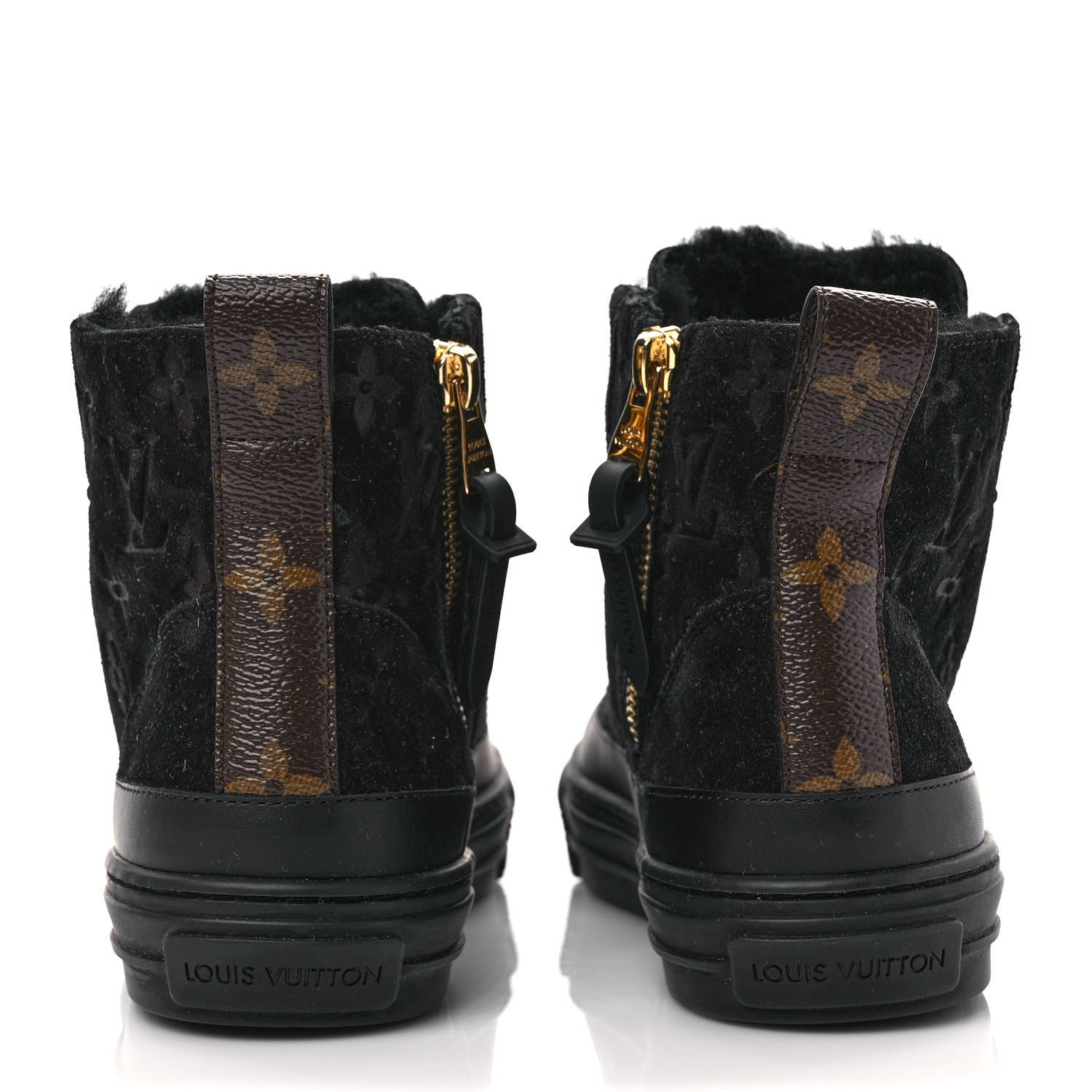 Louis Vuitton Suede Monogram Stellar Sneaker Boots 35 Black 5 of 9