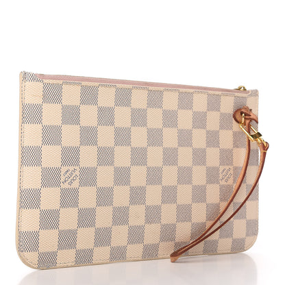Louis Vuitton Damier Azur Neverfull MM GM Pochette Rose Ballerine 7 of 16