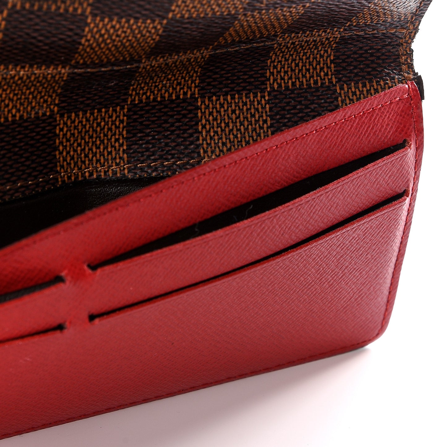 Damier Ebene Josephine Wallet Red