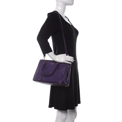 Prada Saffiano Small Galleria Double Zip Tote Viola 2 of 12