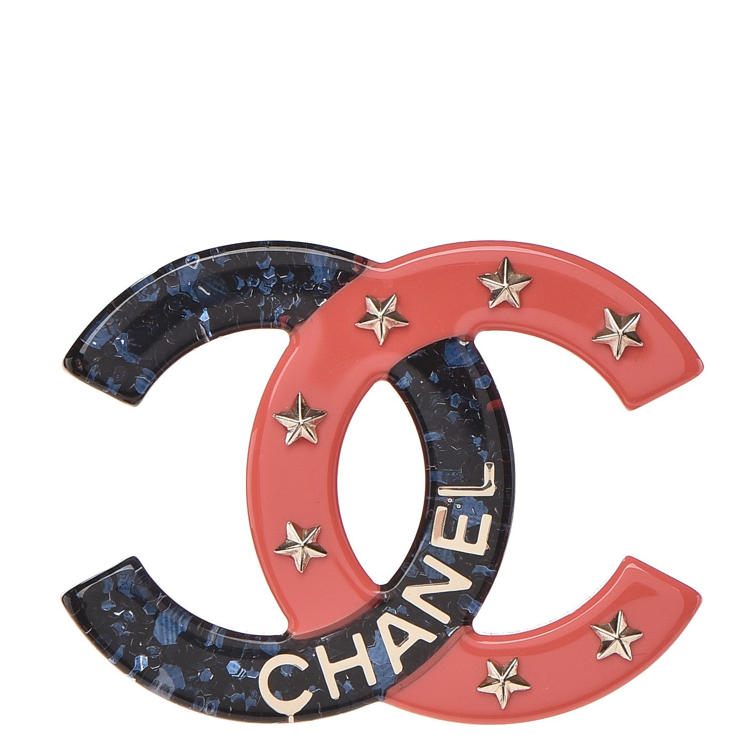 Chanel Resin CC Star Brooch Multicolor 1 of 5