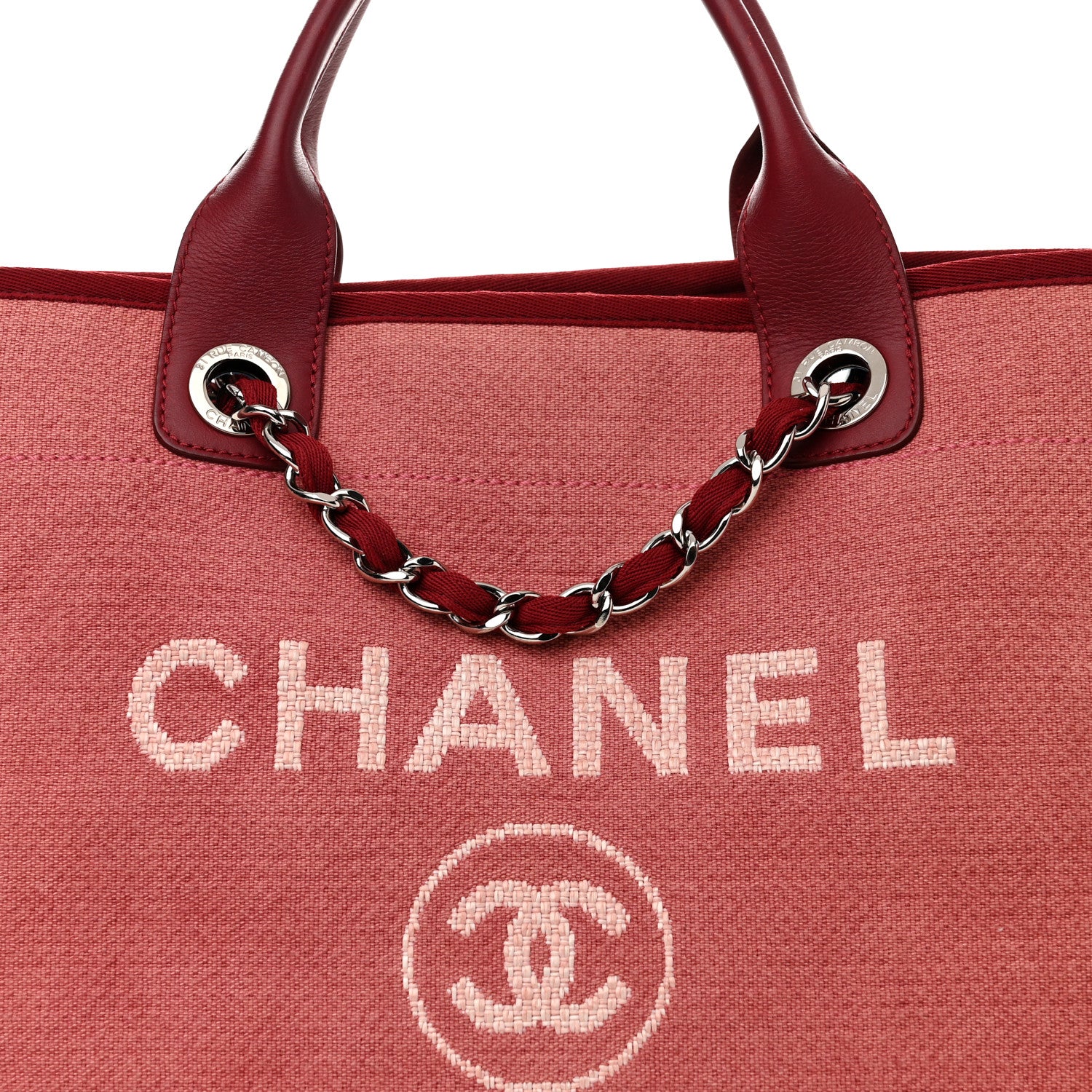 Chanel Canvas Medium Deauville Tote Red 8 of 11