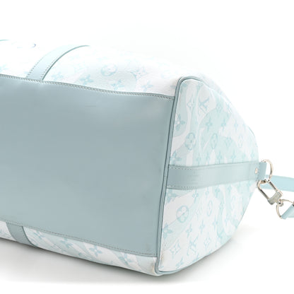 Louis Vuitton Monogram Aquagarden Keepall Bandouliere 50 Crystal Blue 8 of 9