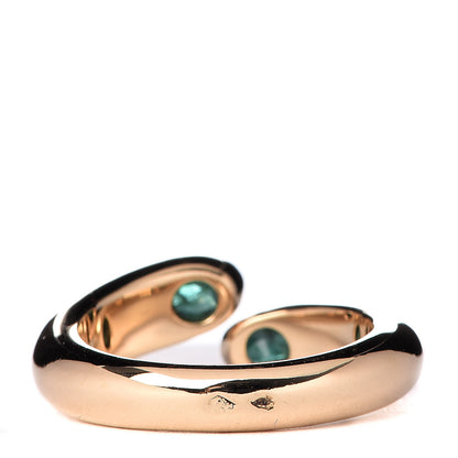 Cartier 18K Yellow Gold Emerald Ellipse Deux Tetes Croisees Bypass Ring 52 6 3 of 4