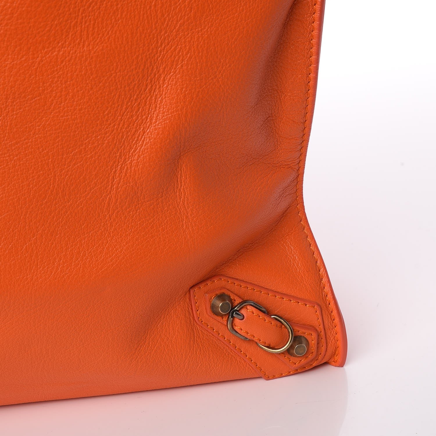 Balenciaga Calfskin Papier Ledger Tote Tangerine 9 of 10
