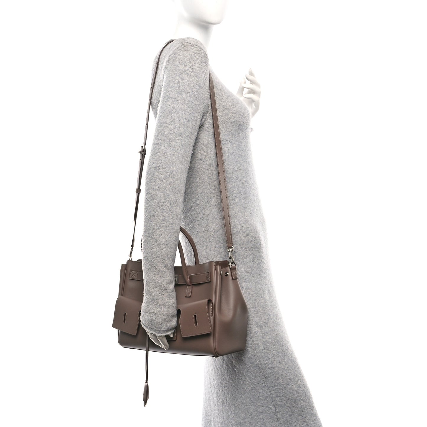 Smooth Calfskin Small Bel Air Carry All Bag Dark Taupe Dark Taupe Dark Taupe