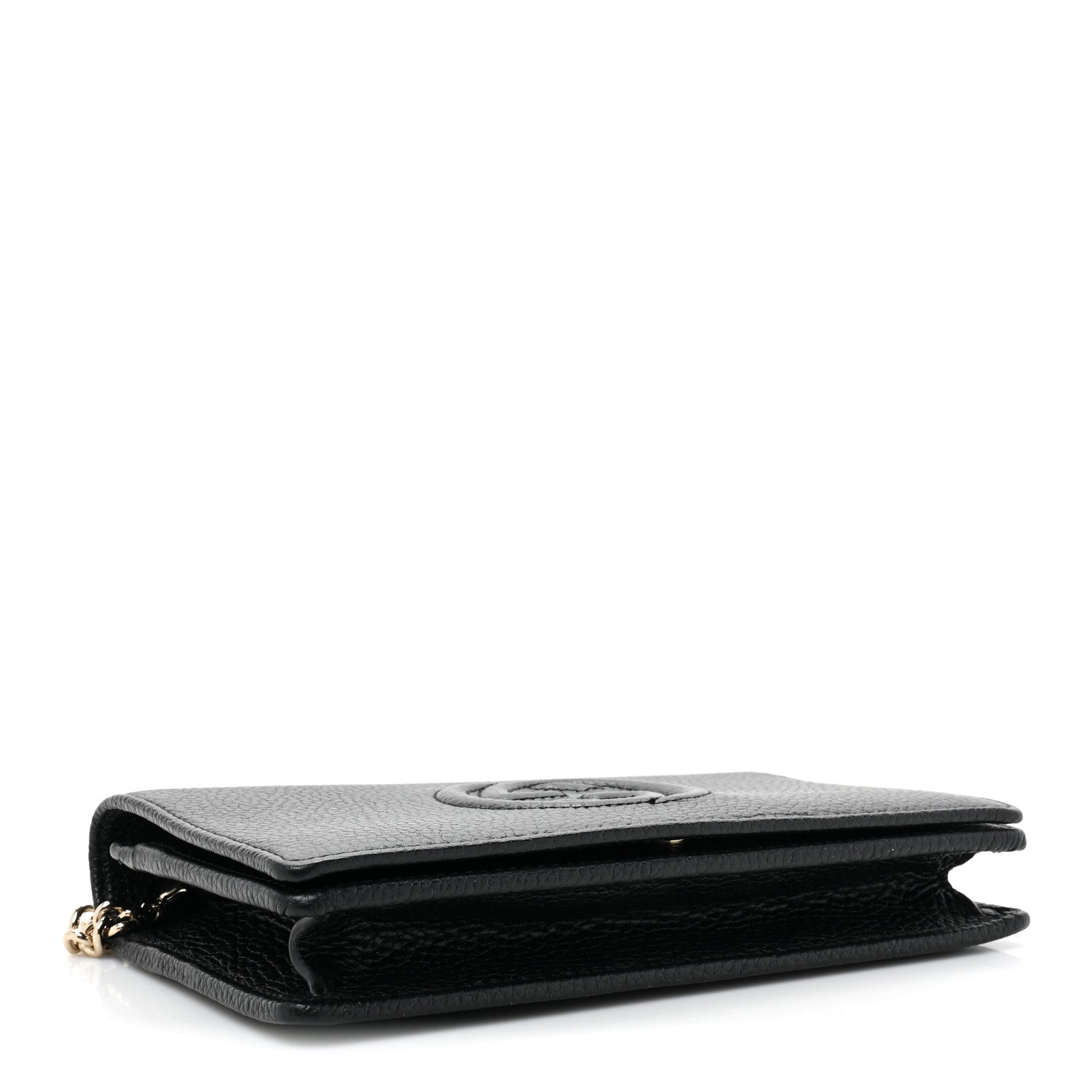 Gucci Pebbled Calfskin Soho Wallet On Chain Black 4 of 12