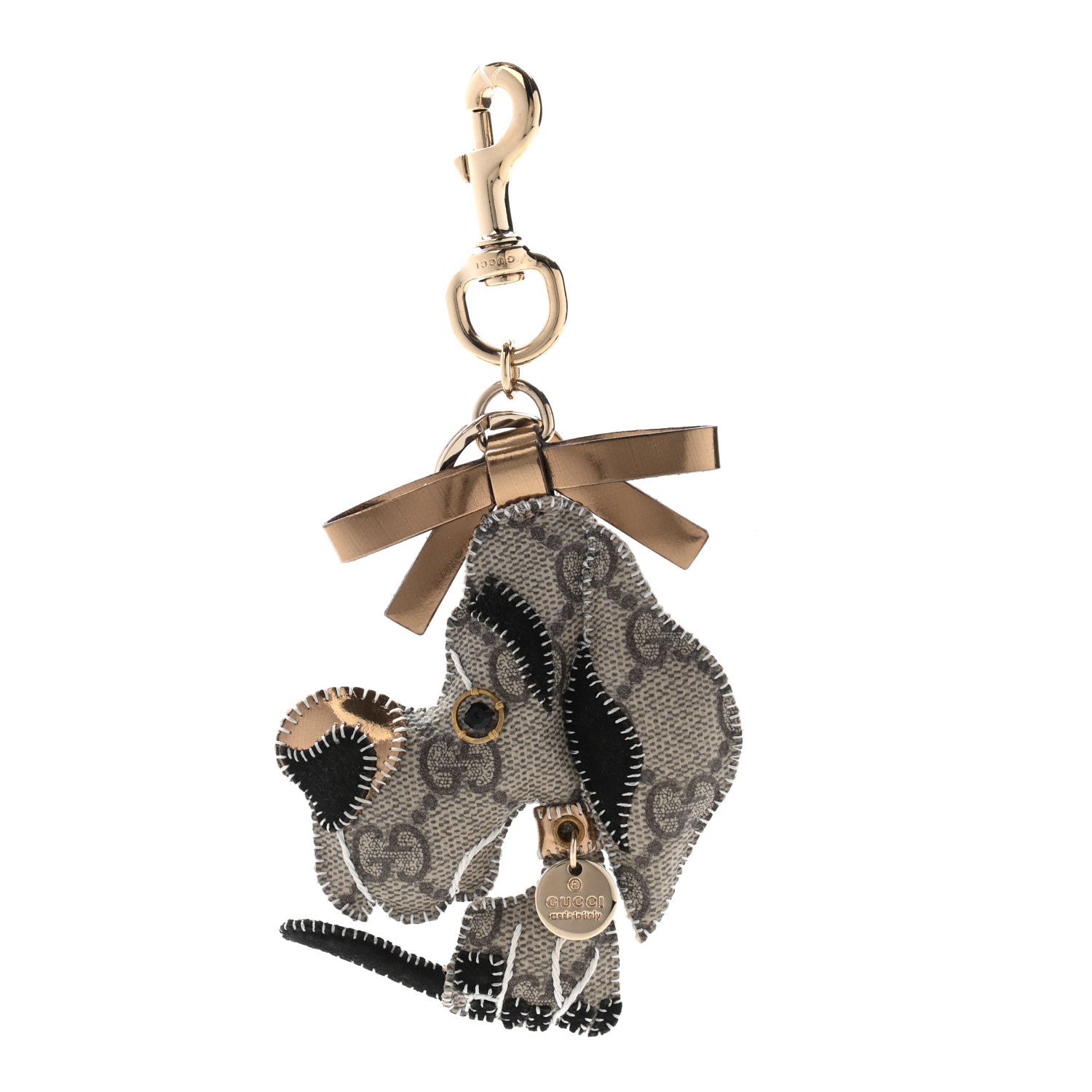Gucci GG Supreme Monogram Dog Key Charm 1 of 5