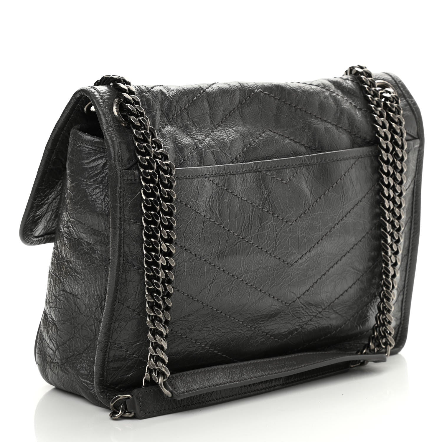 Saint Laurent Crinkled Calfskin Matelasse Monogram Medium Niki Chain Pebble 3 of 10