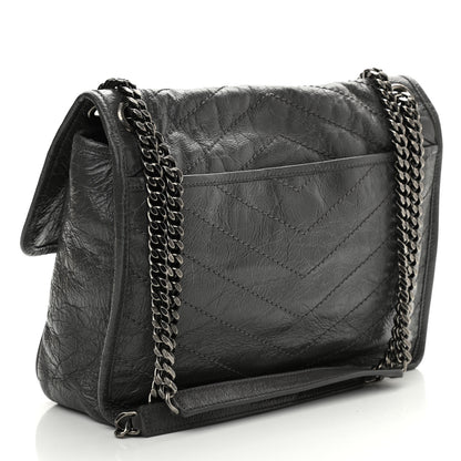 Saint Laurent Crinkled Calfskin Matelasse Monogram Medium Niki Chain Pebble 3 of 10