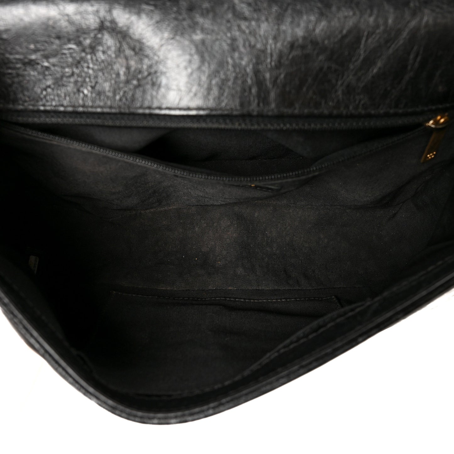 Aged Calfskin Quilted New Medium Jacket Boy Flap Black