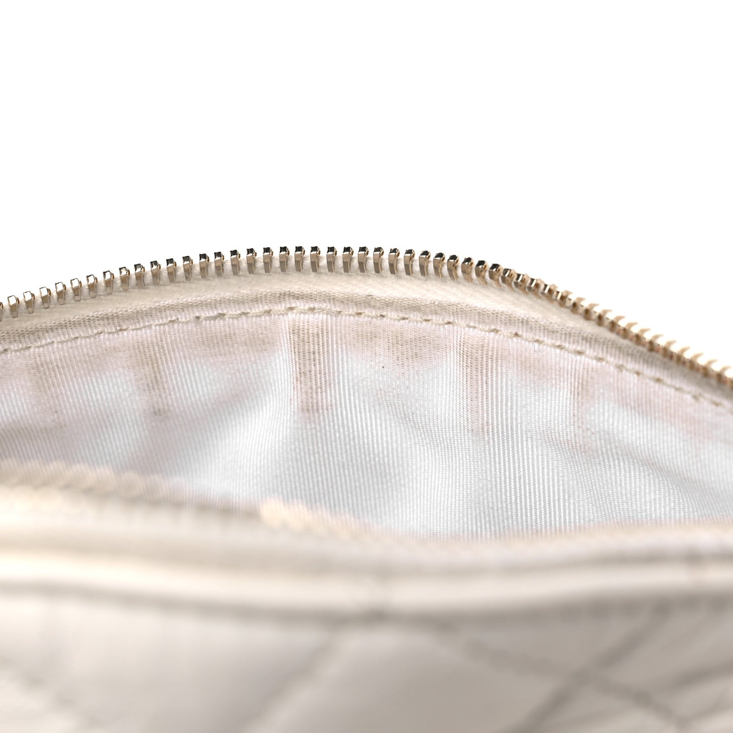 Aged Calfskin Quilted Waist Belt Bag White