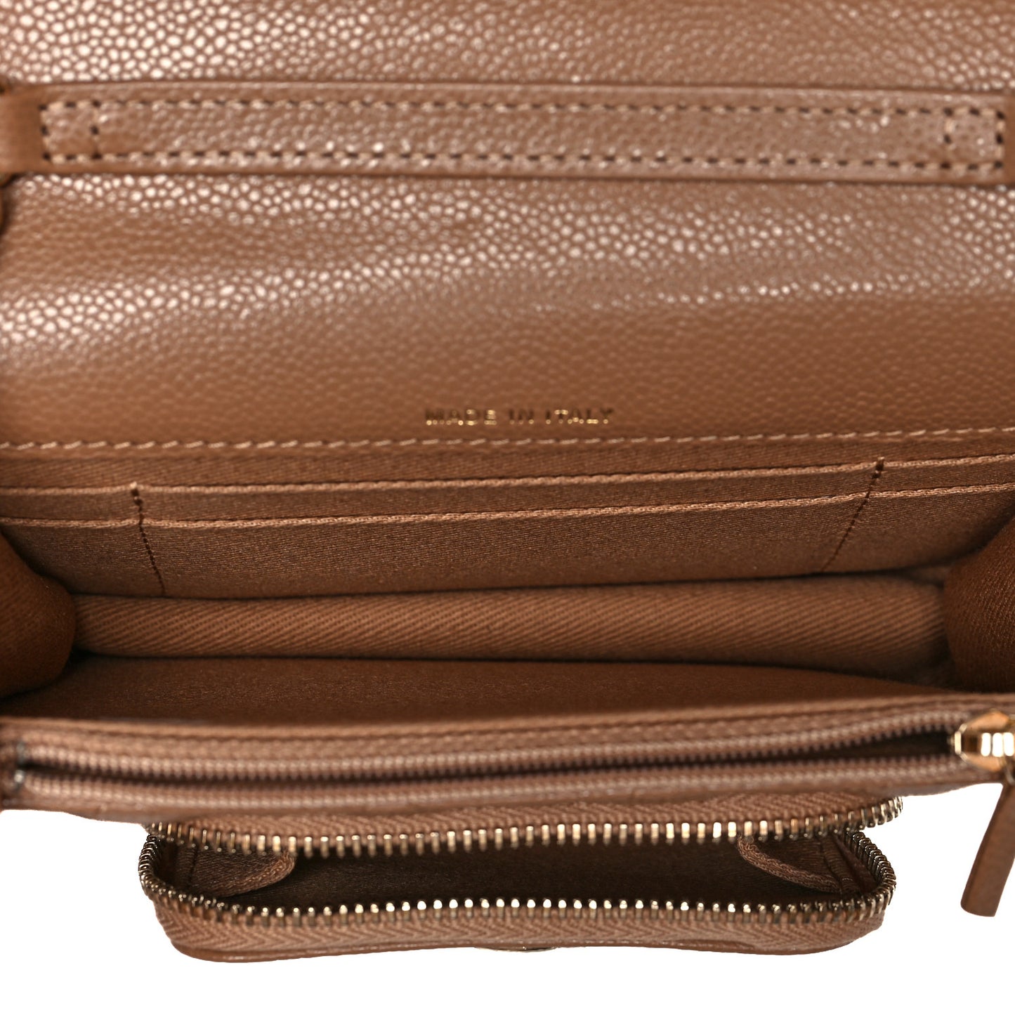 Caviar Quilted Business Affinity Clutch With Chain Flap Dark Beige