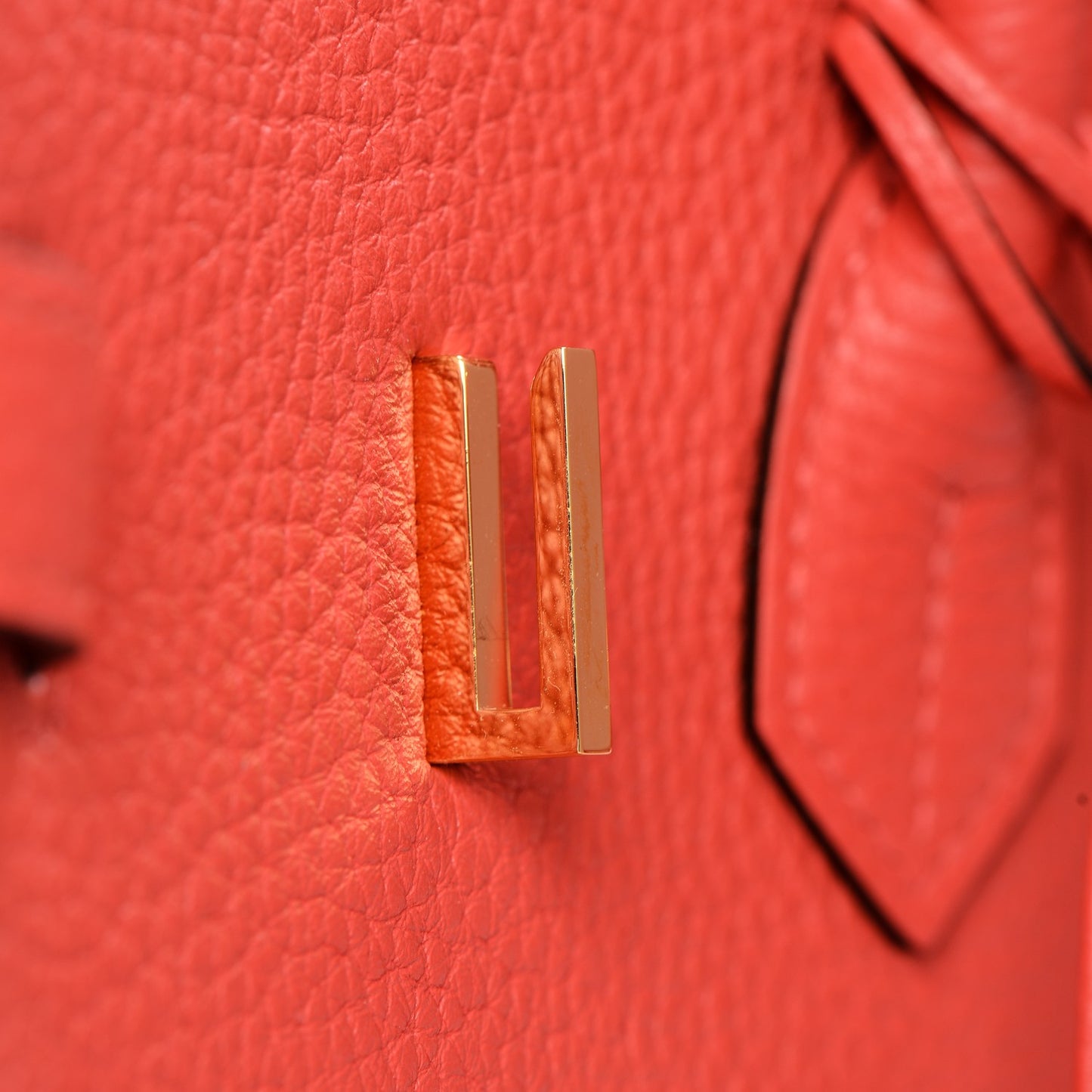 Taurillon Clemence Birkin 35 Rouge Pivoine