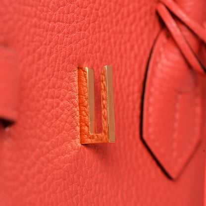 Hermes Taurillon Clemence Birkin 35 Rouge Pivoine 22 of 34