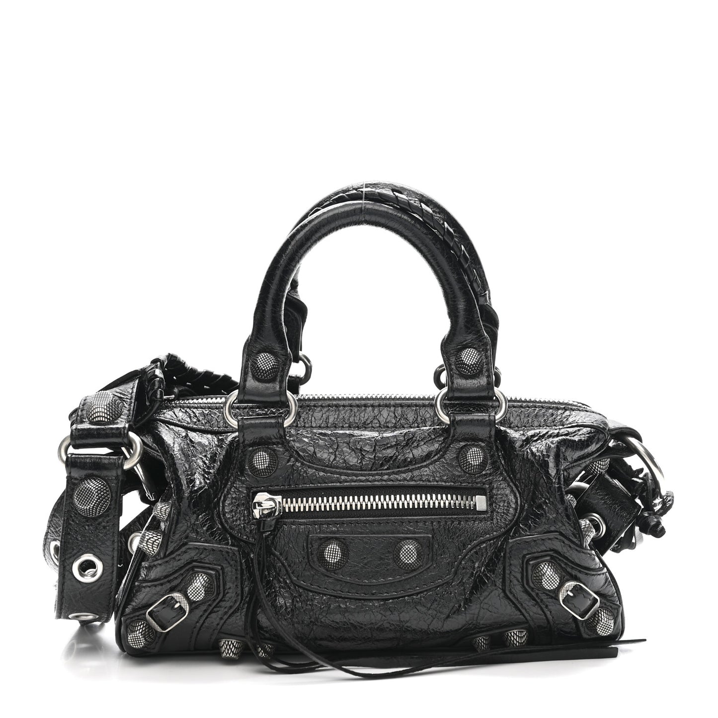 Agneau Arena Mini Le Cagole Duffle Crossbody Bag Black