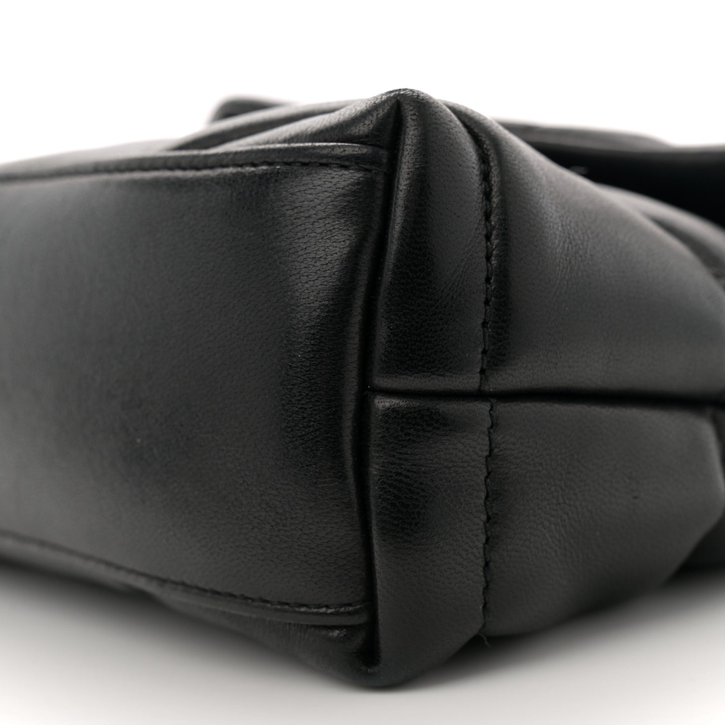 Lambskin Quilted Toy Loulou Puffer Monogram Chain Satchel Black