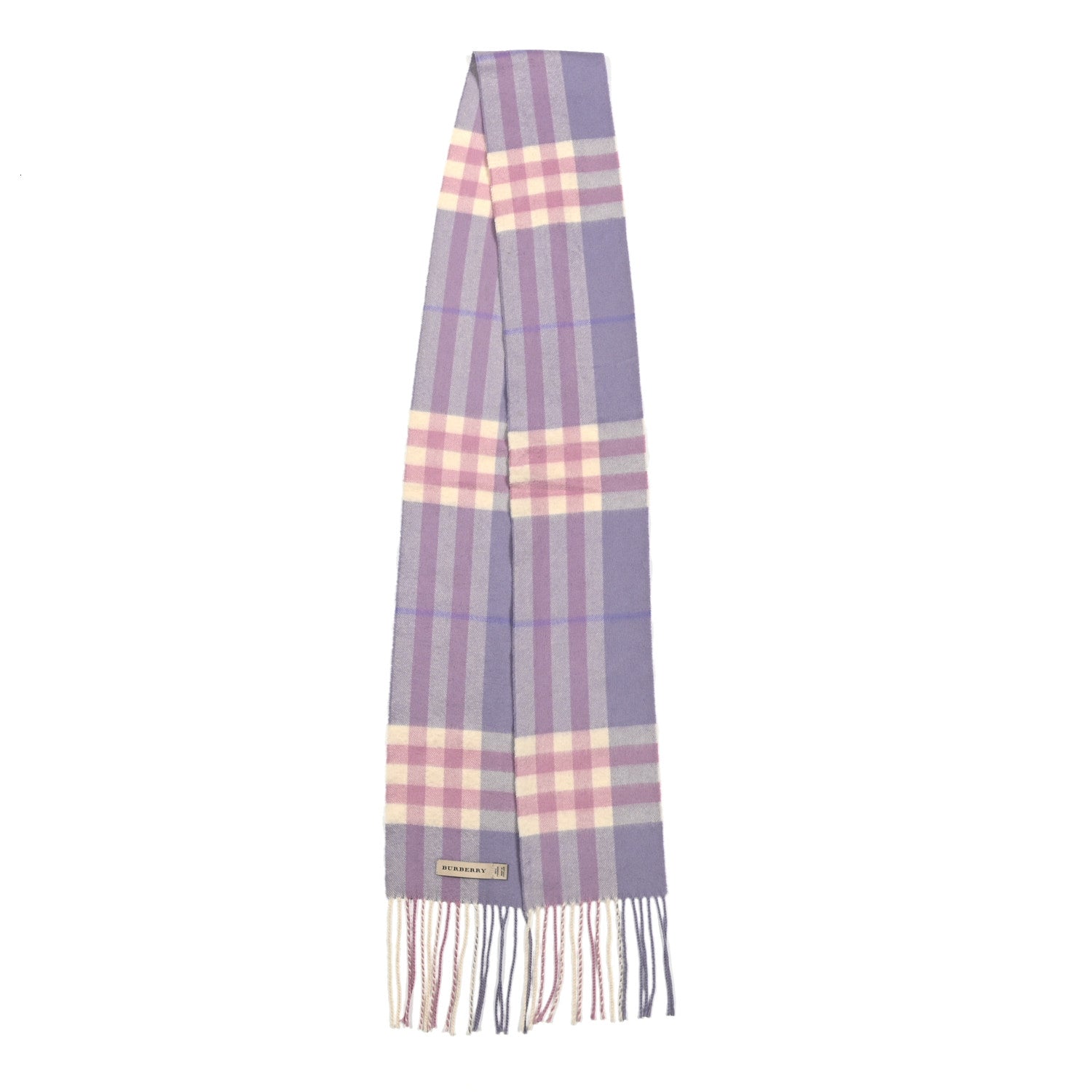 Burberry Cashmere Giant Heritage Check Fringe Scarf Pink 2 of 6