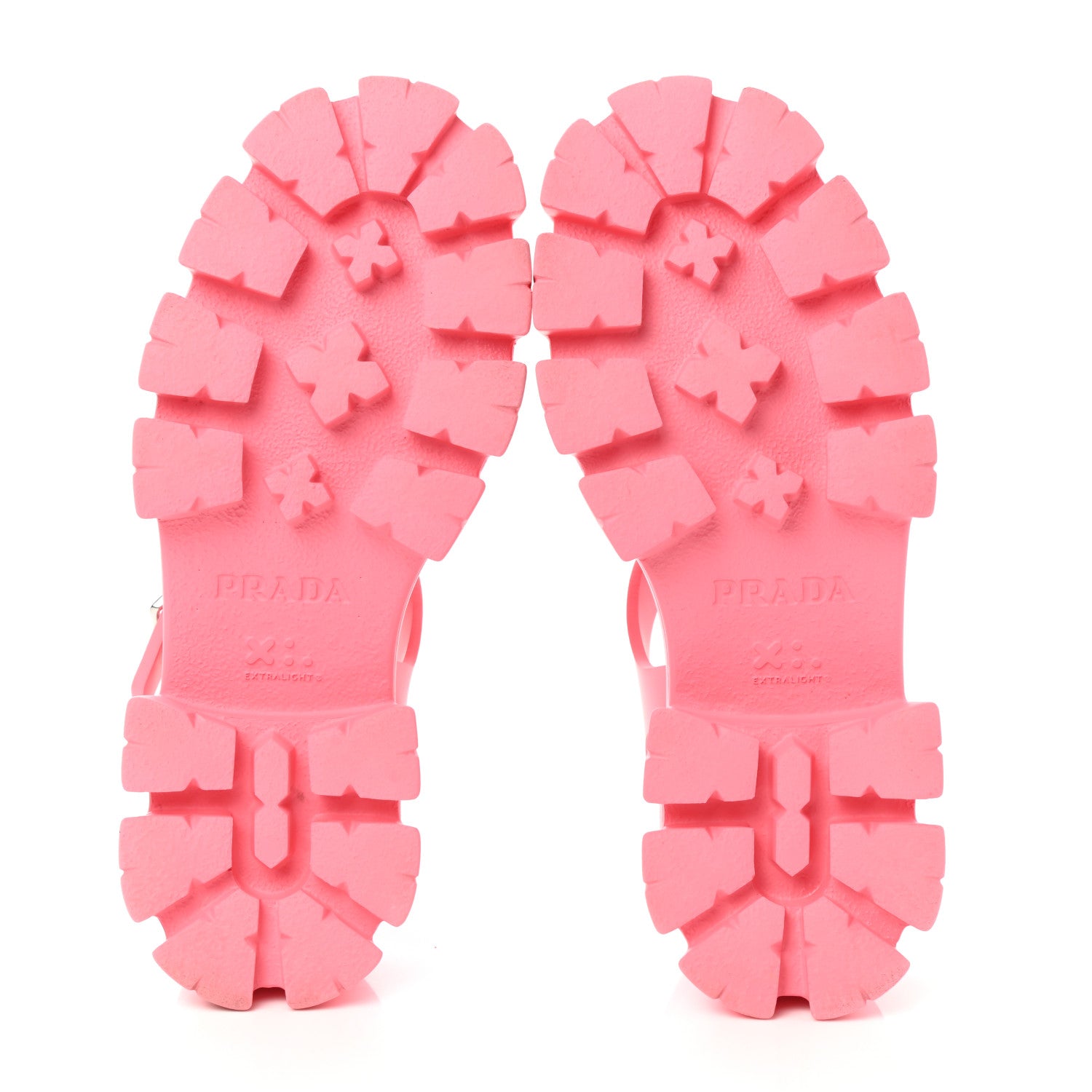 Prada Foam Rubber Metal Triangle Logo Monolith 55mm Cage Sandals 38 Begonia 5 of 9