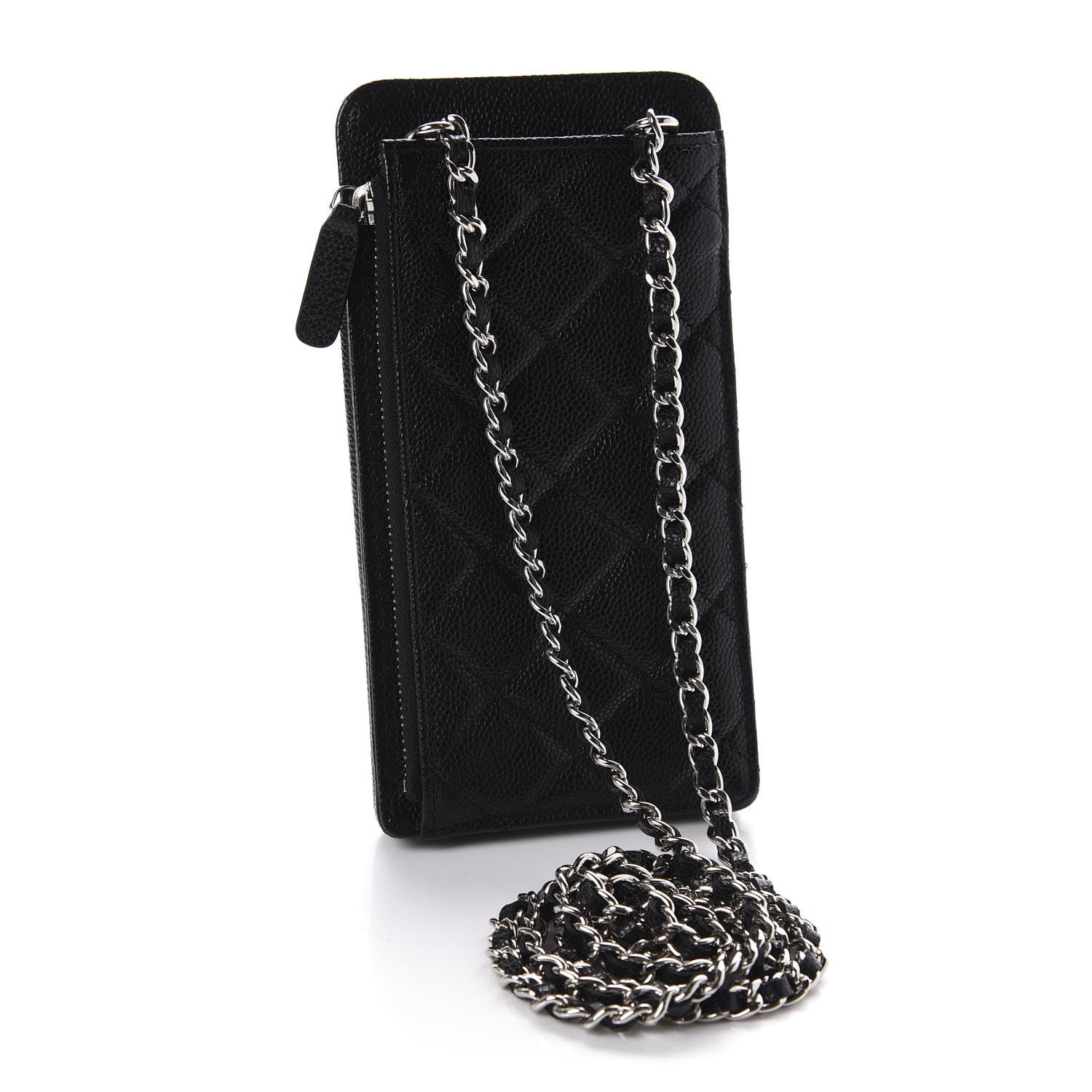 Chanel Caviar Quilted CC Phone Holder Black 3 of 12