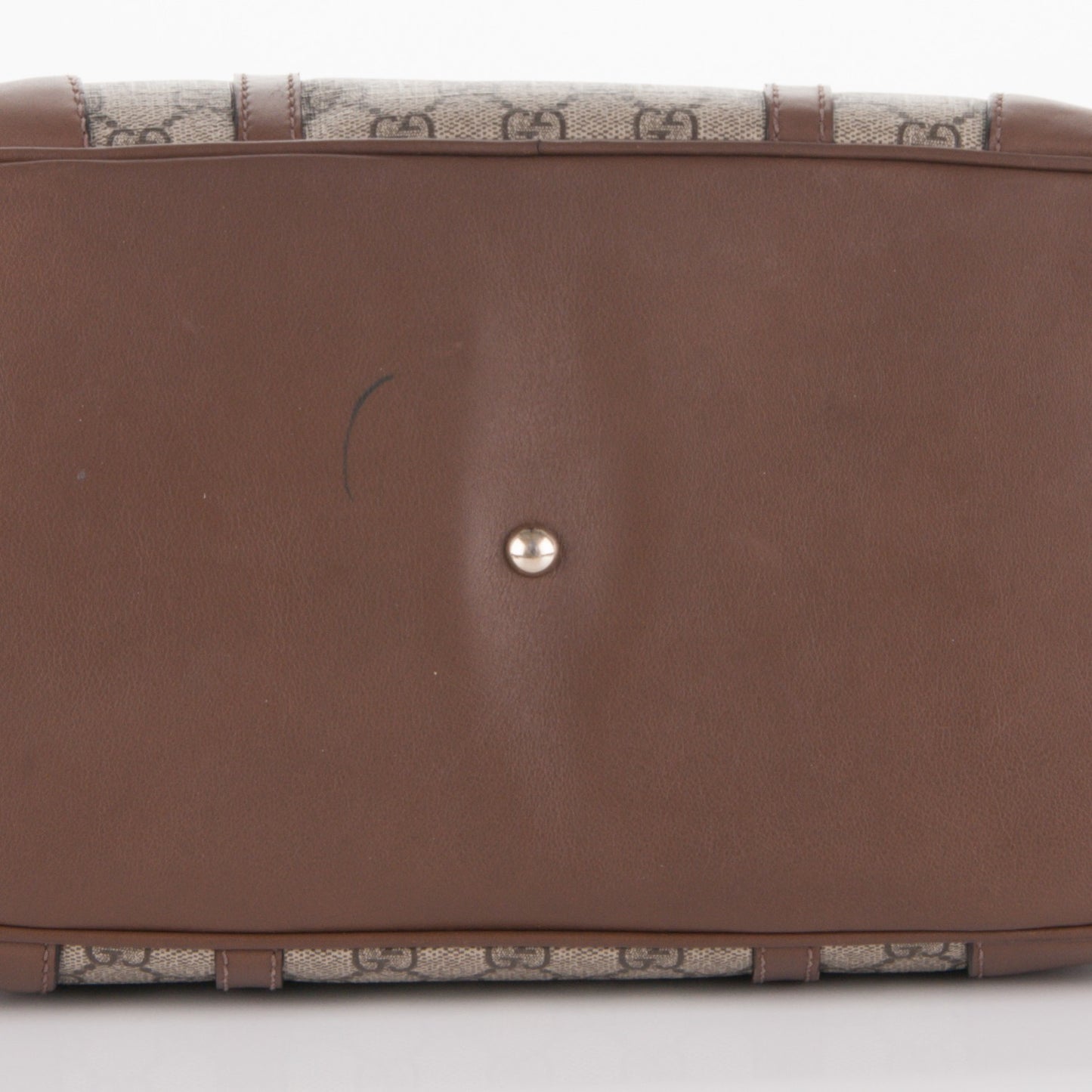 GG Supreme Monogram Margaux Calfskin Large Nice Top Handle Dome Bag Beige Ebony Acero