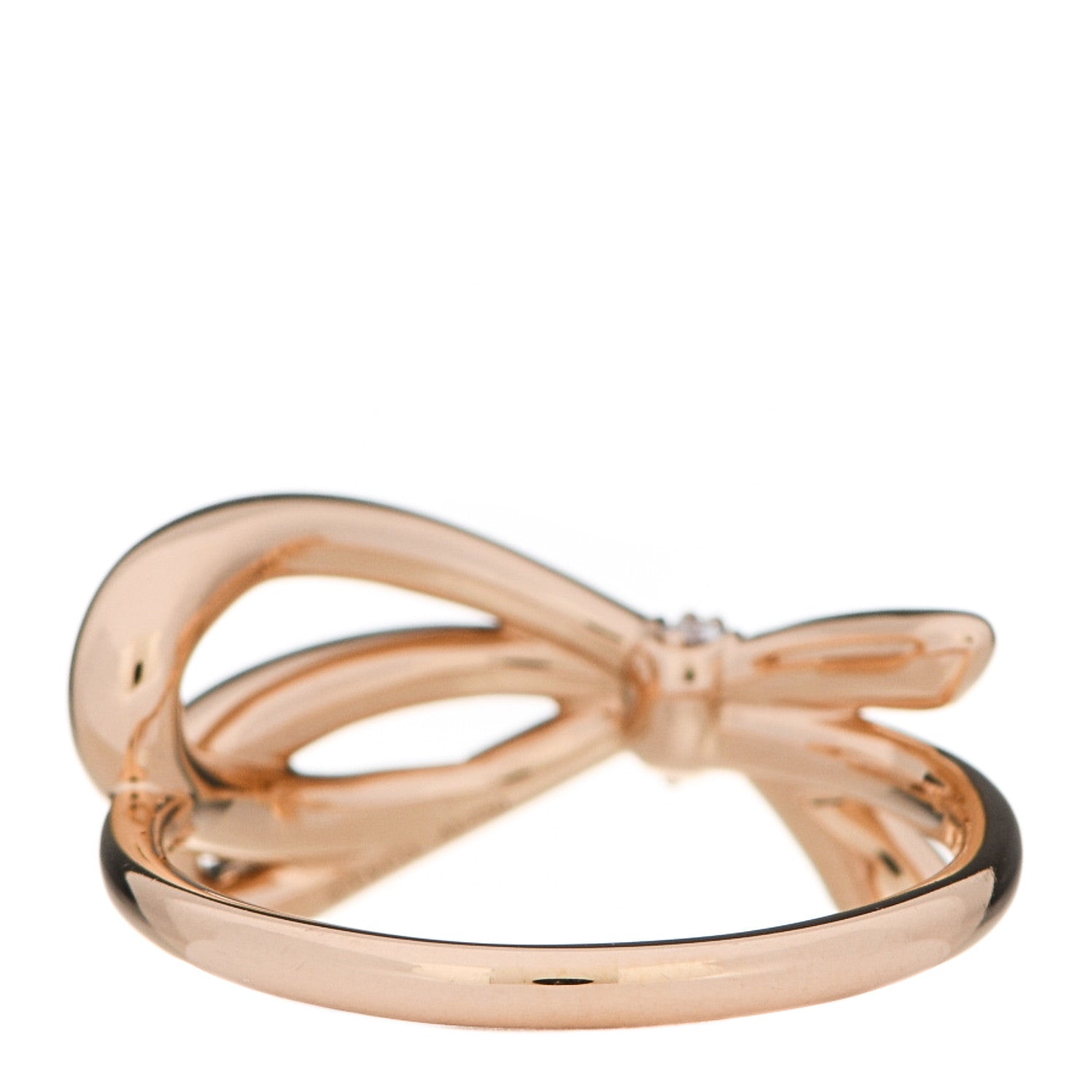 Tiffany 18K Rose Gold Diamond Bow Ring 53 6.5 3 of 5