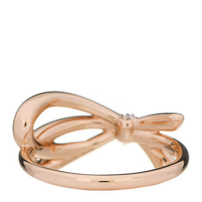 Tiffany 18K Rose Gold Diamond Bow Ring 53 6.5 3 of 5