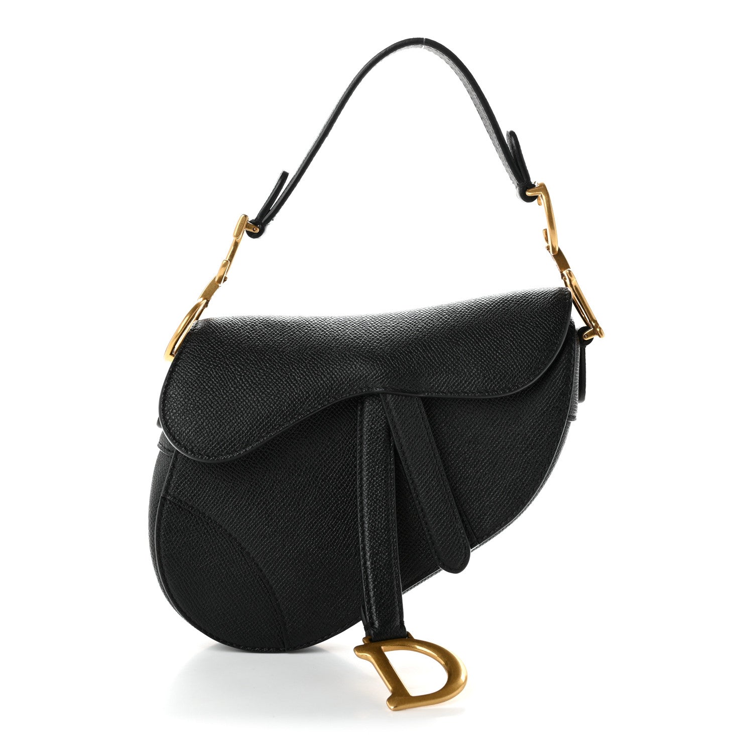 Christian Dior Grained Calfskin Mini Saddle Bag Black 1 of 11
