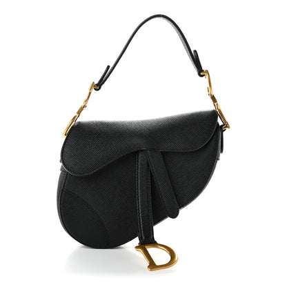 Christian Dior Grained Calfskin Mini Saddle Bag Black 1 of 11