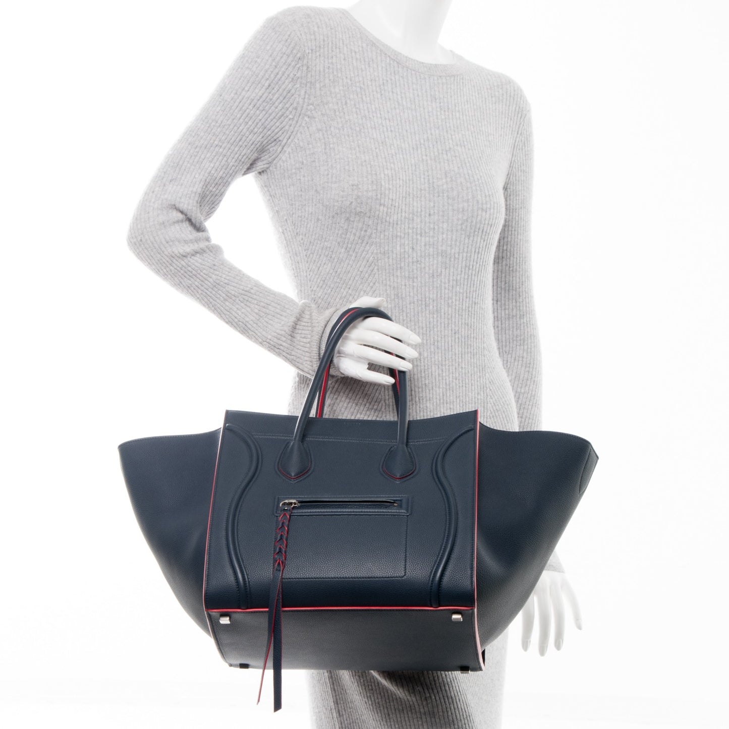 Baby Grained Calfskin Medium Phantom Luggage Navy