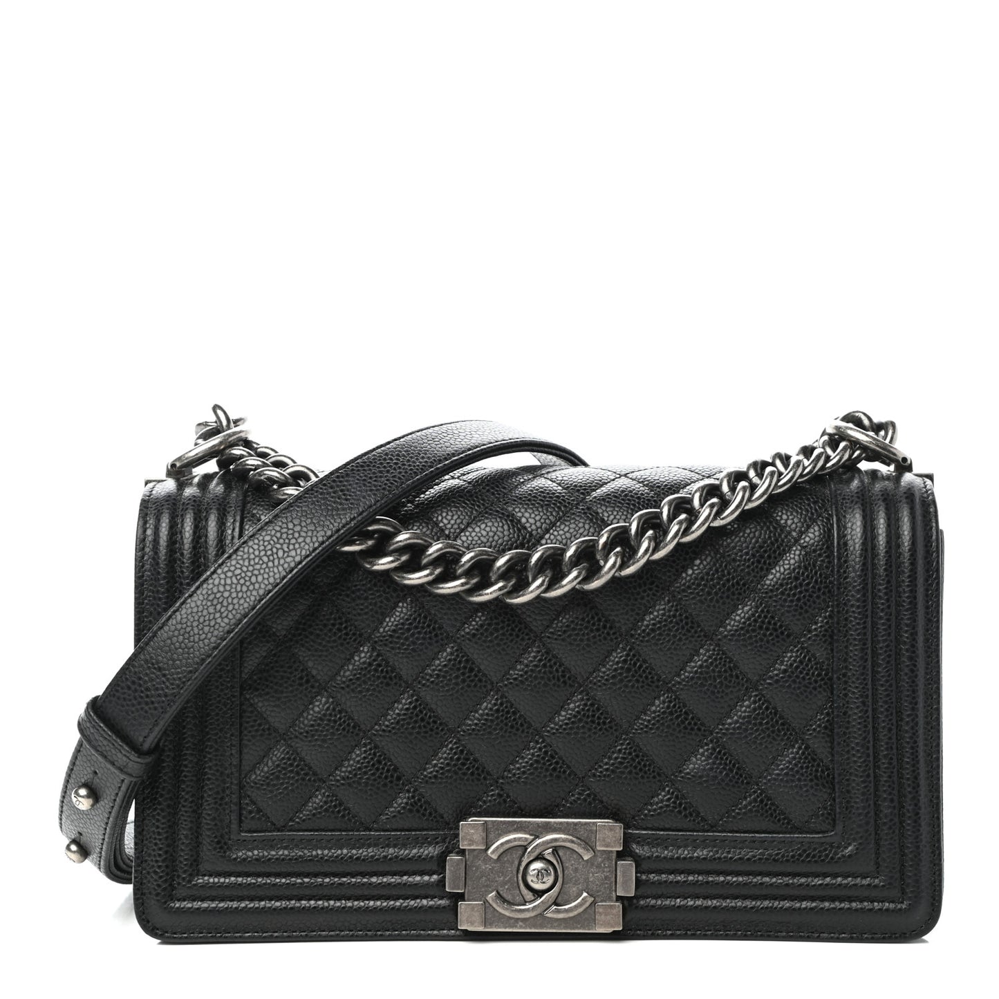 Caviar Quilted Medium Boy Flap Black