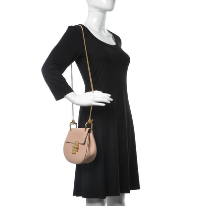Chloe Grained Lambskin Mini Drew Shoulder Bag Cement Pink 2 of 7