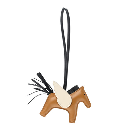 Hermes Milo Lambskin Grigri Rodeo Pegase Horse Bag Charm PM Sesame Black Nata 1 of 4
